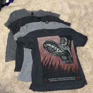 4 Obey T-shirts. Previously enjoyed. All sz Large
